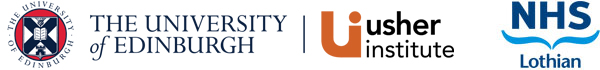 The University of Edinburgh, Usher Institute and NHS Lothian logos